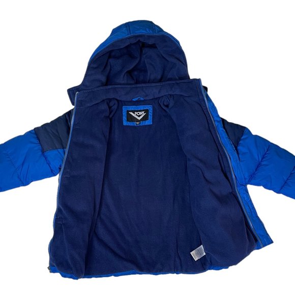 Pony Boys Hooded Color Blocked Puffer Jacket Size Large 10/12 - Picture 3 of 6
